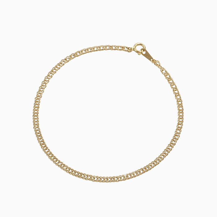 【送料無料】18金 K18 18k イエローゴールド ゴールド GOLD 18金チェーン ブレスレット 18cm 0.9ｇ 中空 ホロー ダブル喜平 キヘイ キヘイチェーン 2mm幅 プレミアムカット アクセサリー 男女兼用 ユニセックス6030-MS25