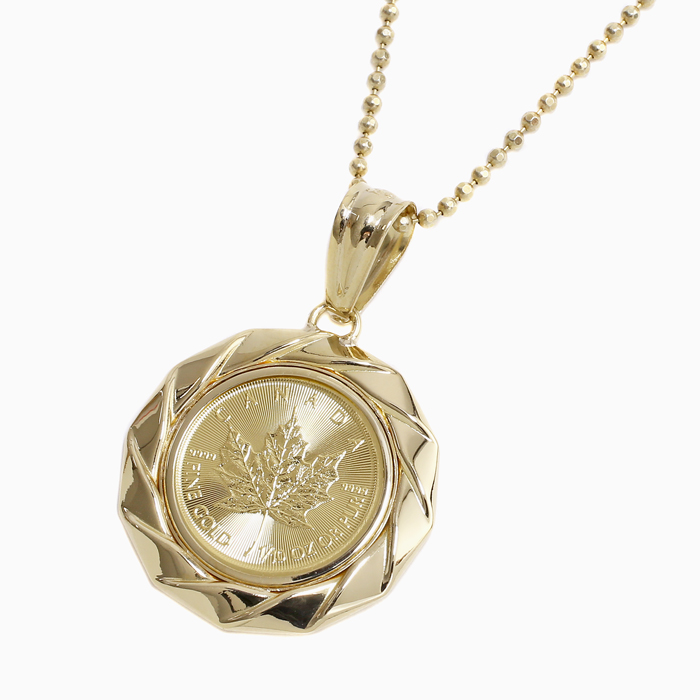 純金 メイプルリーフコイン 1/10 18金 デザイン枠　6038-HG24