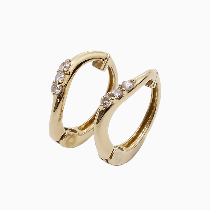 18金 ピアリング イヤークリップ ダイヤモンド 0.03ct 6071-UK24