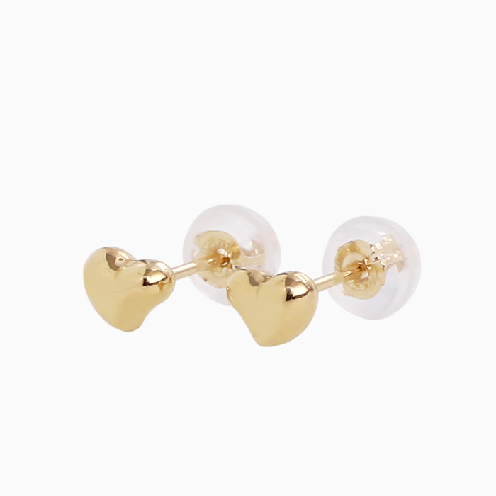 クリックポスト便対応 正規品 10金/K10 10k/K10YG イエローゴールド ピアス/ハート型ピアス ハートピアス スタッドピアス スタッズピアス 小さめ プチサイズ シンプル 両耳 オシャレピアス つけっぱなし スキンジュエリー 軽量 地金イヤーアクセ プレゼント 6131-UK24