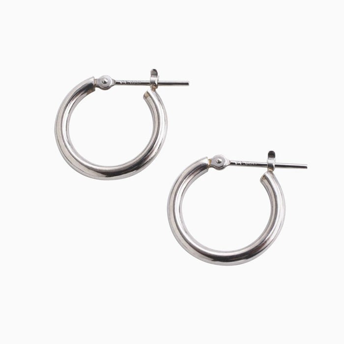 【送料無料】正規品 プラチナ/プラチナ900 Pt900/pt900 ピアス/フープピアス キャッチレス リングピアス 大きめピアス/2.0mm 15ｍｍ シンプル 両耳 オシャレピアス つけっぱなし スキンジュエリー 軽量 地金イヤーアクセ プレゼント 6164-UK24