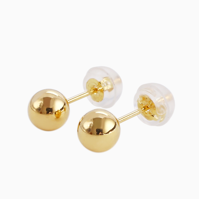 【送料無料】正規品 K18/18金 k18/18k イエローゴールド ピアス/ボールピアス 小さめピアス/5mm スタッド シンプル 両耳 オシャレピアス つけっぱなし スキンジュエリー 軽量 地金イヤーアクセ プレゼント 6174-UK24