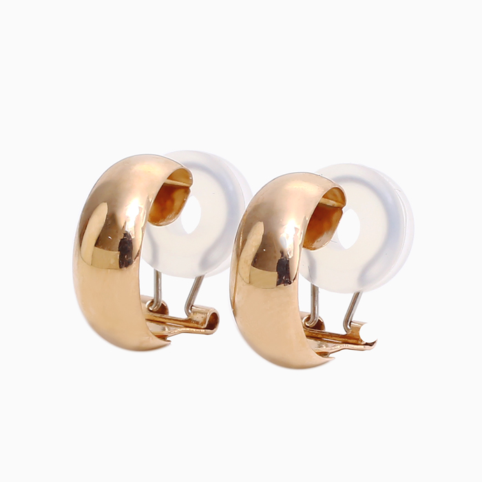 【送料無料】18金/K18 k18/18k ピンクゴールド イヤリング/イヤークリップ リングタイプ シンプル 両耳 まるでピアス つけっぱなし スキンジュエリー 軽量 地金イヤーアクセ プレゼント 6186-MS24