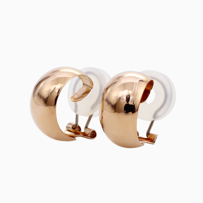 【送料無料】18金/K18 k18/18k ピンクゴールド イヤリング/イヤークリップ リングタイプ シンプル 両耳 まるでピアス つけっぱなし スキンジュエリー 軽量 地金イヤーアクセ プレゼント 6189-MS24