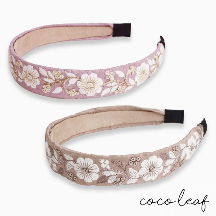 【送料無償】カチューシャ ヘアバンド ヘッドバンド ヘアアクセサリー ベージュ ピンク 刺繍 インド刺繍リボン ハンドメイド/手作り 雑貨 花 花柄 花火 ニュアンスフラワー お洒落 レディース/女性 記念日 お祝い 誕生日 母の日 プレゼント/贈り物 6232-LL24