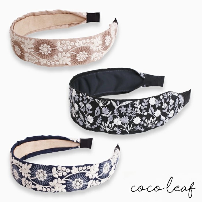 【送料無償】カチューシャ ヘアバンド ヘッドバンド ヘアアクセサリー ベージュ ブルー ブラック 刺繍 インド刺繍リボン ハンドメイド/手作り 雑貨 花 花柄 花火 ニュアンスフラワー お洒落 レディース/女性 記念日 お祝い 誕生日 母の日 プレゼント/贈り物 6233-LL24