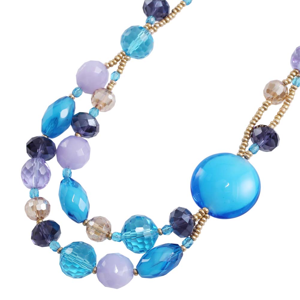 【送料無料】【アヴェ・カプリース】AVE CAPRICE イタリア/ミラノ/MILANO 手作り/ハンドメイド ベネチアンガラス/ベネチアングラス ネックレス/ペンダント アクセサリー/アイテム 女性/レディース 個性 ２連ブルー お祝い/記念日/誕生日 プレゼント/贈り物 6239-AV24