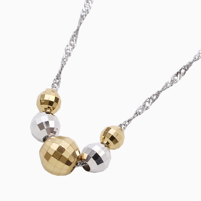 【送料無料】【日本製】プラチナ Platinum Pt850 18金 K18 コンビ コンビペンダント ペンダント アクセサリー レディースペンダント ミラクルカット・ミラーボール スクリューチェーン プレゼント 贈り物 記念日 お誕生日 記念日 お祝い　6284-NM25