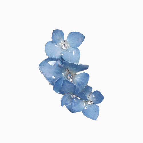 【送料無料】天然素材 ドライフラワー 紫陽花 アジサイ ブルー お花 フラワー イヤーカフ イヤリング イヤークリップ 片耳用 女性 レディース 6344-LL25