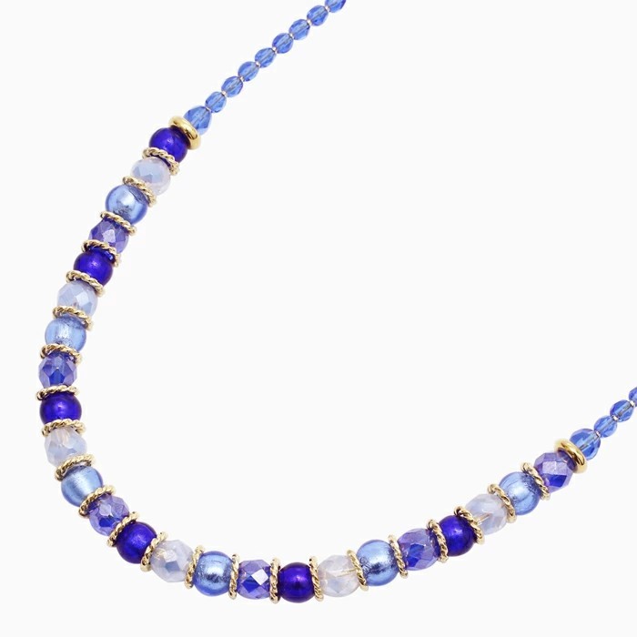 キアラ・デザイン CHIARA by INES ベネチアンガラス/ベネチアングラス ガラス/ベネチアンネックレス イタリア製 オーシャンブルー/青色/水色 女性/レディースネックレス6369-IN25