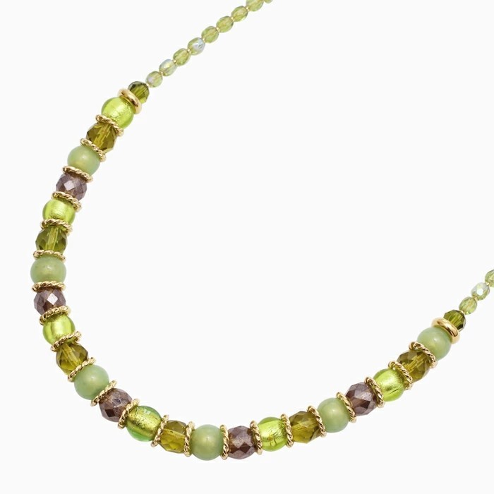 キアラ・デザイン CHIARA by INES ベネチアンガラス/ベネチアングラス ガラス/ベネチアンネックレス イタリア製 グリーン/緑色/黄緑色 女性/レディースネックレス6370-IN25