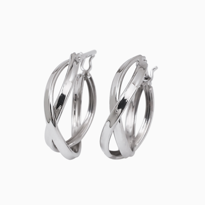 【送料無料】正規品 10金 K10 K10WG  GOLD ホワイトゴールドピアス  フープタイプ シャダン式 パイプ シンプル 大人 可愛い アクセサリー 女性 レディース クリックポスト便対応6375-UK25