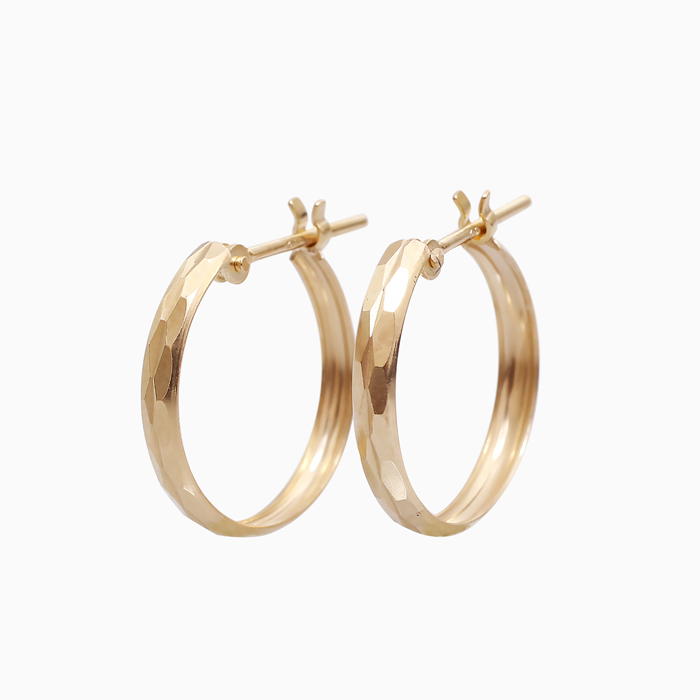 【送料無料】10金 K10 10k ゴールド GOLD ピアス 地金 カット入 フープモチーフ シンプル 華奢 デザイン お洒落 女性 レディース 6380-UK25