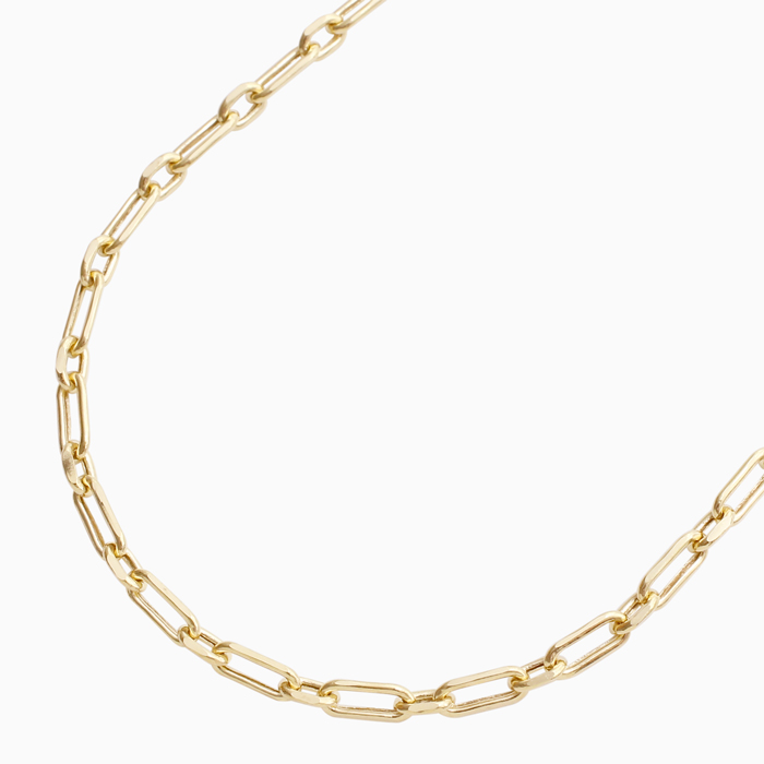 【受注生産品】【イタリア製】18金/K18 イエローゴールド/GOLD/ゴールド ネックレス アクセサリー  ペーパークリップ デザイン 繊細 女性/レディース 50cm オシャレ 上品/キラキラ 記念日/お祝い/誕生日 特別 プレゼント/ギフト/贈り物  6390-MS25