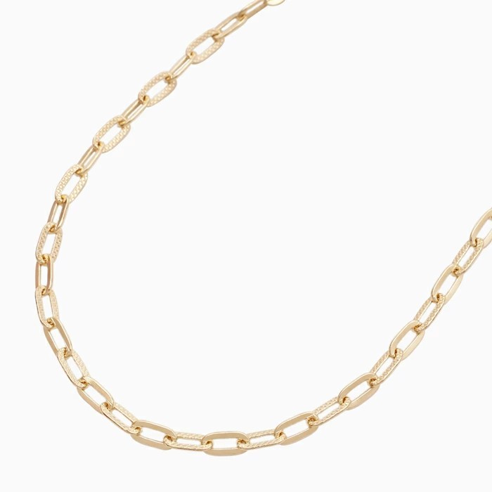 【受注生産品】【イタリア製】18金/K18 イエローゴールド/GOLD/ゴールド ネックレス アクセサリー  ペーパークリップ デザイン アズキ/小豆 女性/レディース 50cm オシャレ 上品/キラキラ 記念日/お祝い/誕生日 特別 プレゼント/ギフト/贈り物  6393-MS25