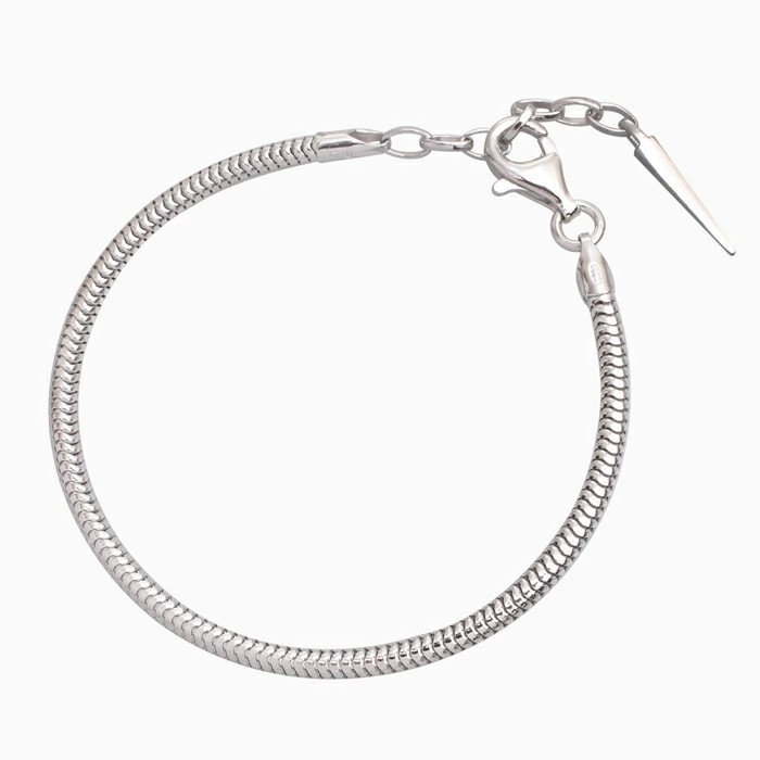 クリックポスト対応 DIBI ディビ イタリア製 SV925 Silver シルバー ロジウムメッキ仕上げ ブレスレット ジュエリー アクセサリー スネーク チェーン しなやか シンプル 上品 男女兼用 レディース メンズ  6400-DB25