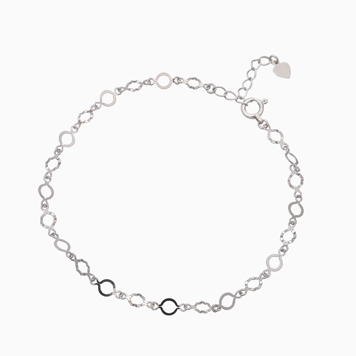 プラチナ Pt850 PLATINUM ブレスレット シャイニー ラウンドカット キラキラ アジャスターあり 18.5cm 1g シンプル アクセサリー6441-MH25