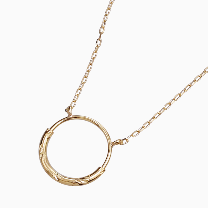 【送料無料】18金 K18 18k 750 ゴールド GOLD ペンダント ネックレス ラウンド フープ サークル 可愛い 女性 レディースアクセサリー6487-UK25