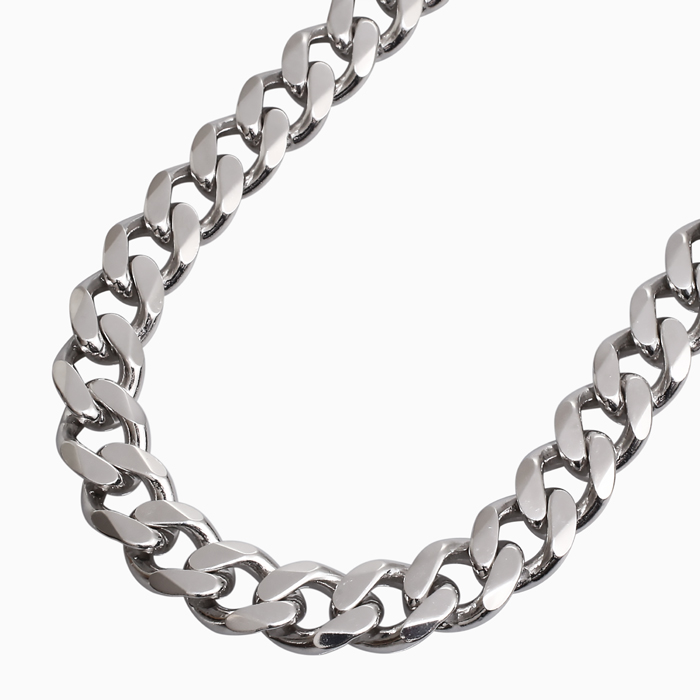【日本製】シルバー SILVER 925 銀無垢 2面カット キヘイ 喜平 ラウンド 12mm幅 50cm 145g  6598-UK26
