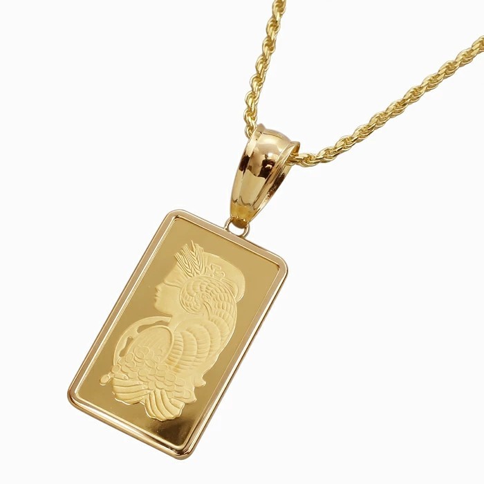 純金 K24 24金 PUREGOLD 999.9 ゴールド インゴット INGOT スイス パンプ社 5g ペンダント フォルトゥーナ 6610-HG26