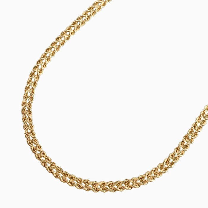 【受注生産品】イタリアンデザイン 18金 K18 18k GOLD ゴールド ネックレス アクセサリー ジュエリー 中空 ハート ダブルロープ 6631-MS26