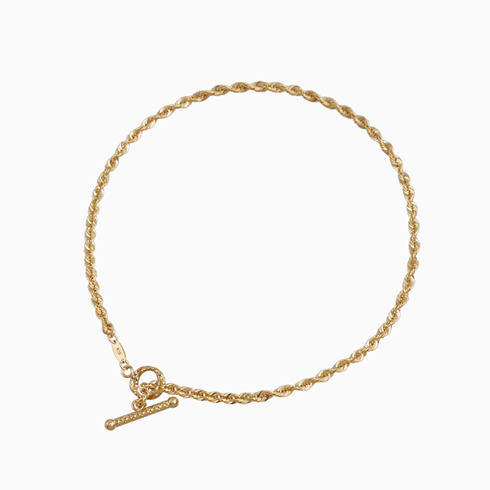 【送料無料】18金 K18 GOLD ブレスレット 美しい シャイニー カット ロープ キラキラ 男女兼用 20cm シンプル アクセサリー ゴールドアクセサリー ゴールド トグルクラスプ 6713-NM26