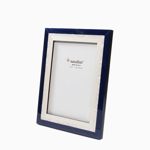 イタリア製 手作り 木製 写真立て フォトフレーム (BLUE WHITE)　7048-NL22