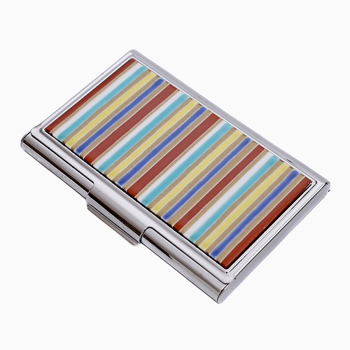 九谷焼 カードケース（名刺入れ）北陸伝統工芸 縦縞模様 7217-SK24