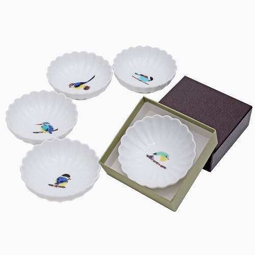 【日本製】九谷焼 ちゅんちゅんこづけ 小皿 5枚セット 7219-SK24