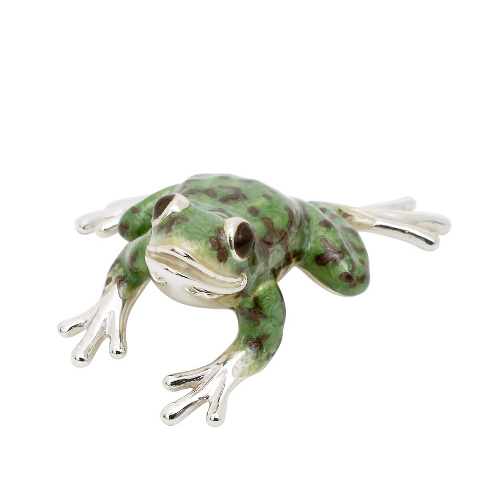 【送料無料】サツルノ/SATURNO 置物/インテリア/オブジェ カエル/蛙/かえる/フロッグ/Frog アニマル/動物 シルバー/SILVER/スターリングシルバー/SV925 イタリア製/ITALY リアル エナメル仕上げ7362-SR25