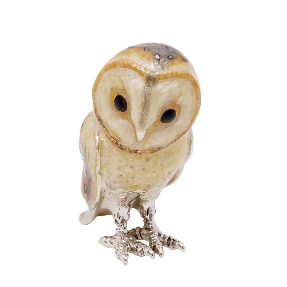 【送料無料】サツルノ/SATURNO 置物/インテリア/オブジェ フクロウ/ふくろう/梟/OWL/owl アニマル/動物 シルバー/SILVER/スターリングシルバー/SV925 イタリア製/ITALY リアル エナメル仕上げ 7363-SR25