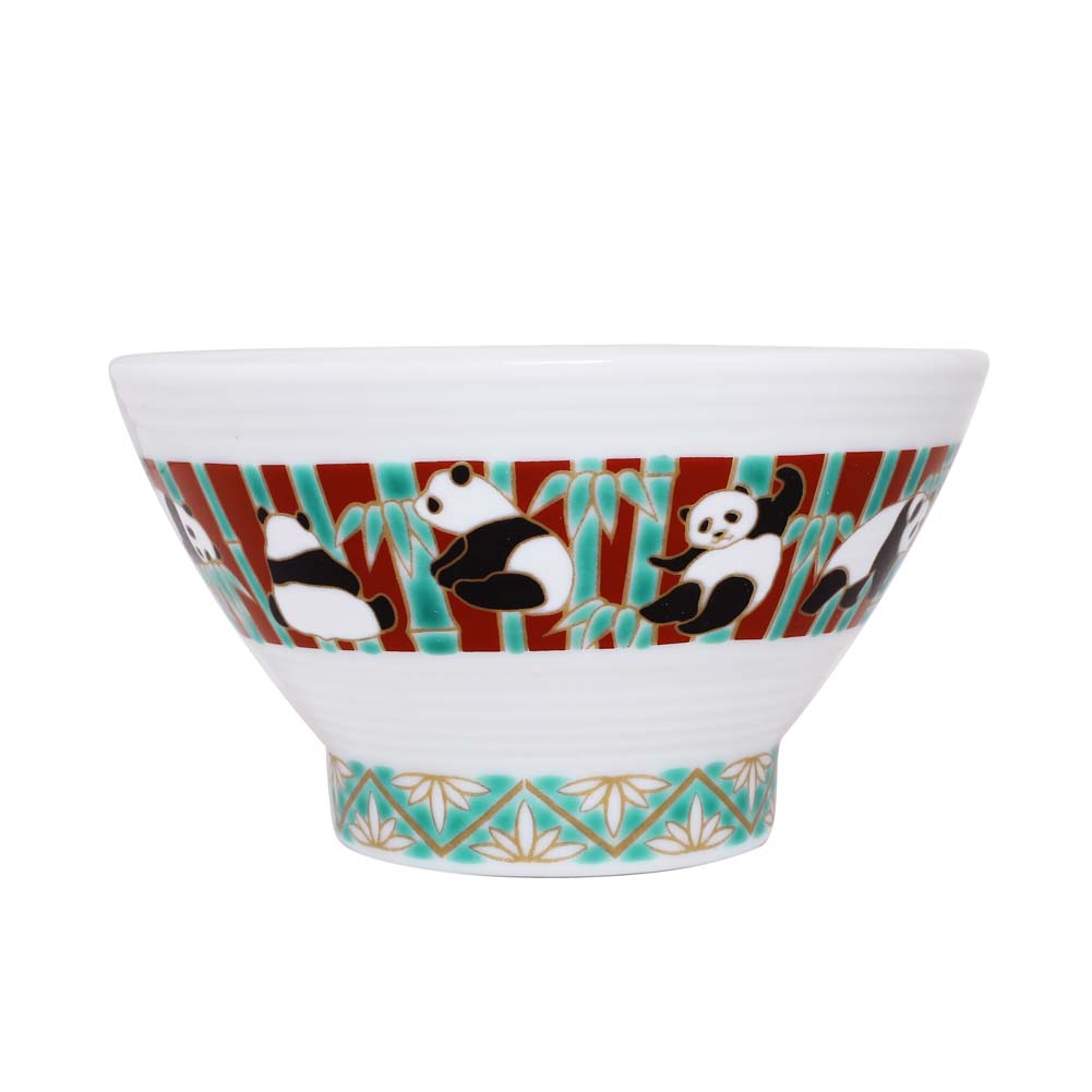 【送料無料】日本製 九谷焼/久谷五彩/磁気/陶器/陶磁器 お茶碗/茶碗/ごはん/飯碗/千段飯碗 パンダ/熊猫 青郊窯 華やか/鮮やか お洒落/オシャレ お祝い/記念日/誕生日/結婚祝い/開店祝い プレゼント/贈り物/ギフト 食器/和食器 インテリア 7391-SK25