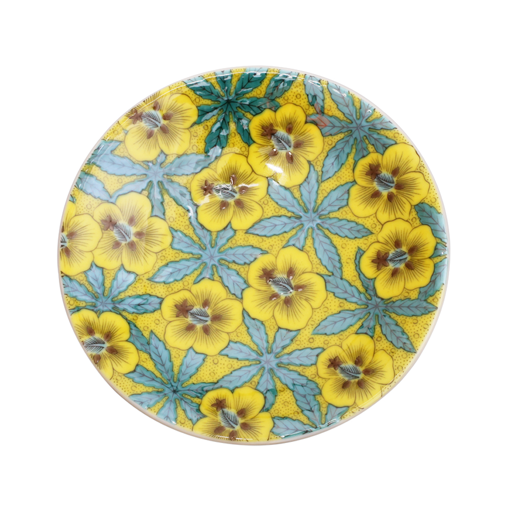 【送料無料】日本製 九谷焼 久谷五彩 陶器 陶磁器 磁気 お皿 皿 小皿 縁起小皿 食器 吉田屋風葵 和食器 12cm  華やか 鮮やか オシャレ お洒落 記念日  7448-SK25