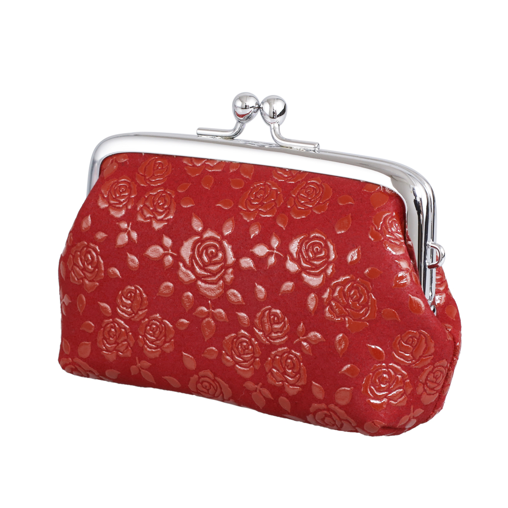 日本製 印伝/INDENYA/印傳屋 小銭入れ/コインケース/財布/がま口ウォレット 薔薇/バラ コンパクト プレゼント/ギフト アイテム/ファッション雑貨 7459-IY25