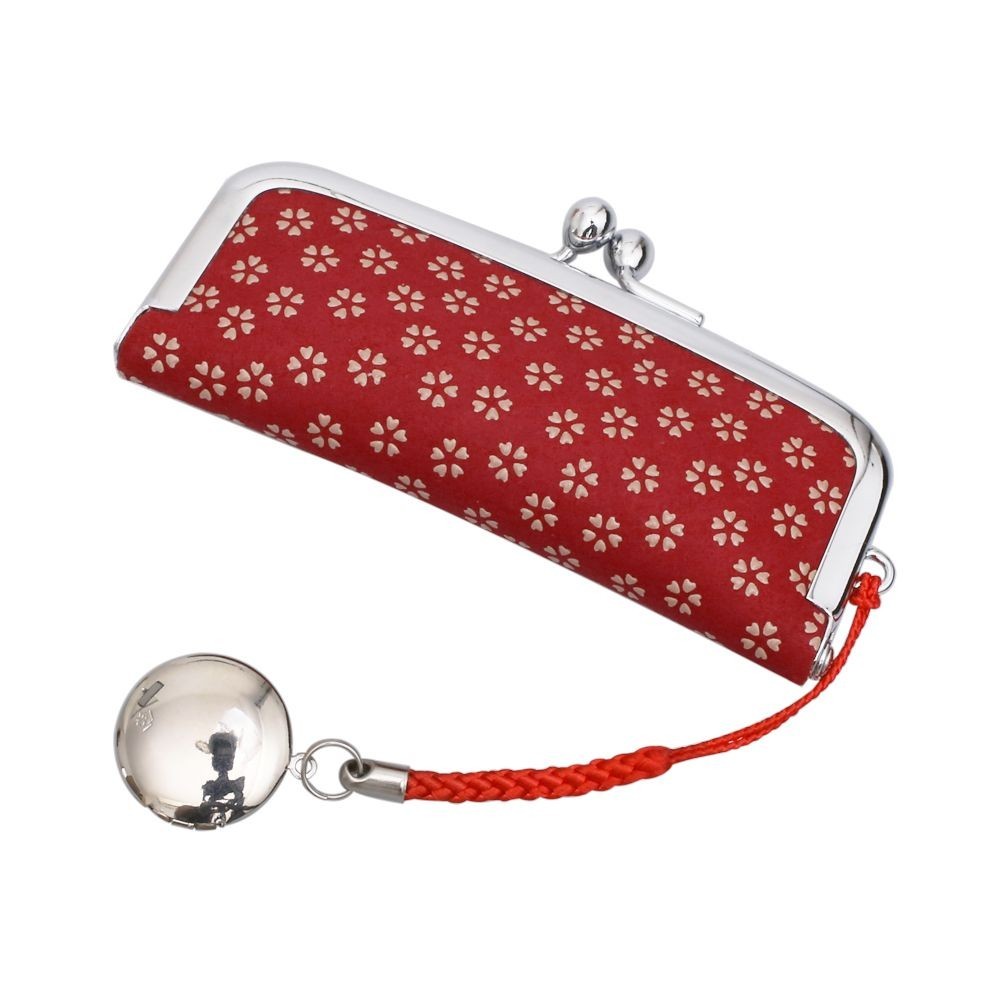 日本製 印伝/INDENYA/印傳屋 印鑑入れ/はんこ入れ/印鑑ケース 赤/レッド 和柄/花柄 プレゼント/ギフト アイテム/ファッション雑貨 7469-IY25