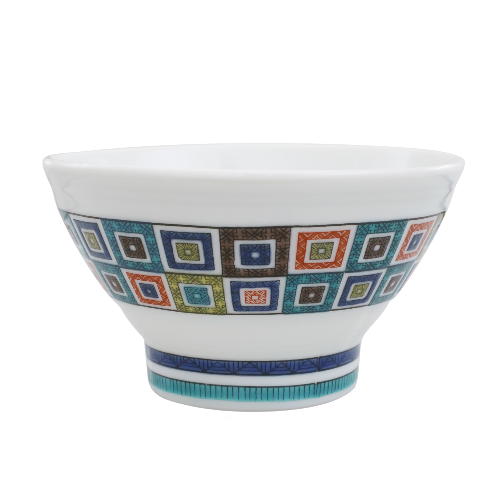 【送料無料】日本製 九谷焼 北陸伝統工芸 石畳 お茶碗/茶碗/飯碗/色絵千段飯碗 金沢/加賀/能美 陶器/磁器 和食器/食器 色絵 引き出物/結婚祝い インテリア 7547-SK26