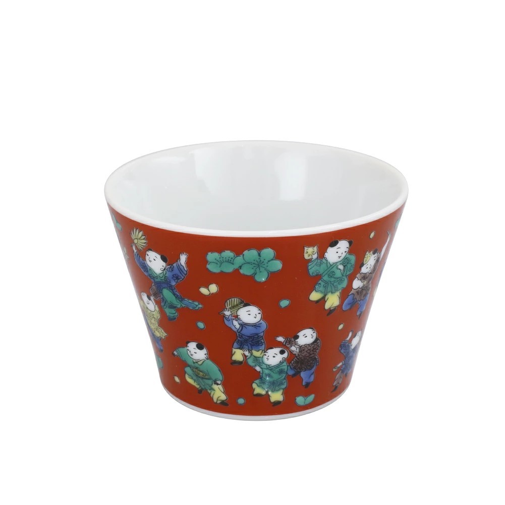 日本製 九谷焼/九谷五彩 磁気/陶器/陶磁器 縁起物/縁起カップ/フリーカップ/スープカップ 木米 華やか/鮮やか  7607-SK26