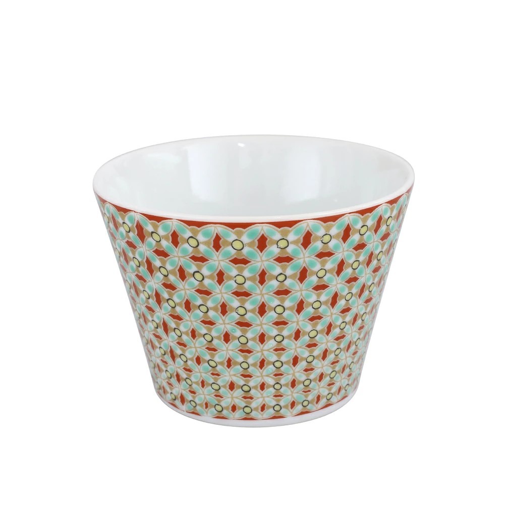 日本製 九谷焼/九谷五彩 磁気/陶器/陶磁器 縁起物/縁起カップ/フリーカップ/スープカップ 小紋手 華やか/鮮やか  7655-SK26