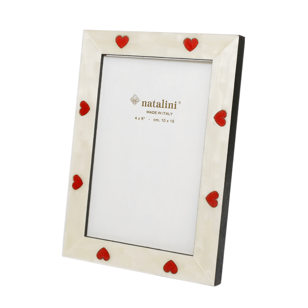 【送料無料】【イタリア製】 ナタリーニ/NATALINI  写真/PHOTO/写真立て/フォトフレーム/写真入れ 天然素材/木製 ベルガモ ハート ホワイト/白 7812-NL20