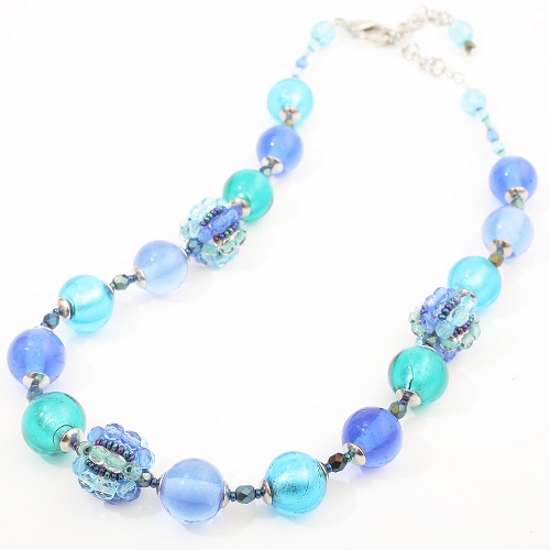 イタリア製 ＜INES design＞ カルマ・ブルー・ネックレス　7956-IN19