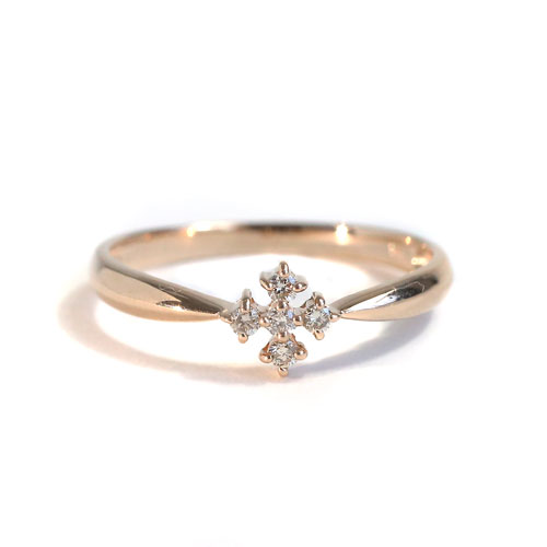 受注生産商品 18金 K18 ピンクゴールド ダイヤモンド 光のイルミネーションリング  0019-RG06