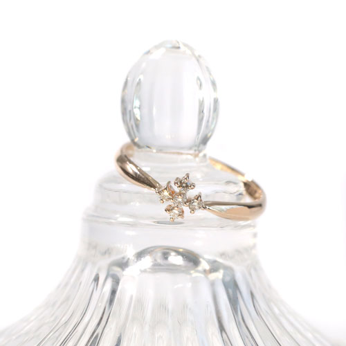 受注生産商品 18金 K18 ピンクゴールド ダイヤモンド 光のイルミネーションリング  0019-RG06