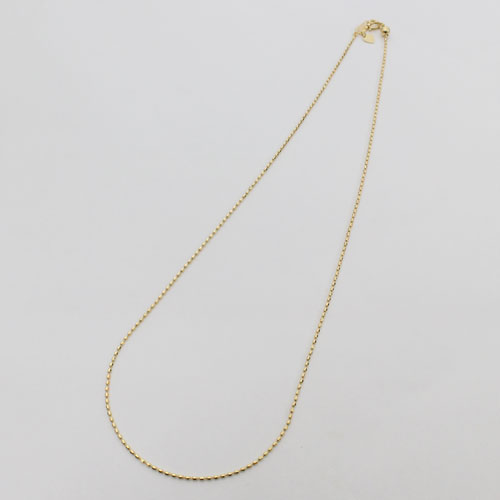 【K18刻印入り】18金 ネックレス カットボール チェーン 45cm フリーサイズ K18 オーバル ラグビ　0031-NG06