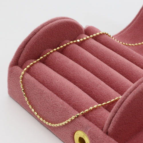 【K18刻印入り】18金 ネックレス カットボール チェーン 45cm フリーサイズ K18 オーバル ラグビ　0031-NG06