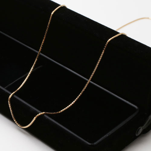 18金 イエローゴールド ネックレス ベネチアンチェーン スライド 45cm　0062-NG07