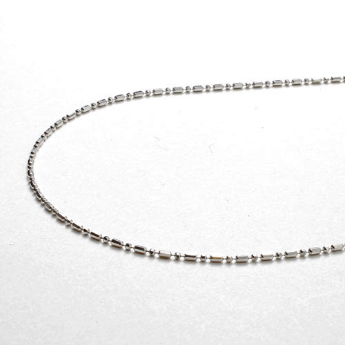 18金 ホワイトゴールド ネックレス カットボール チェーン フリーアジャスター　0065-NG07