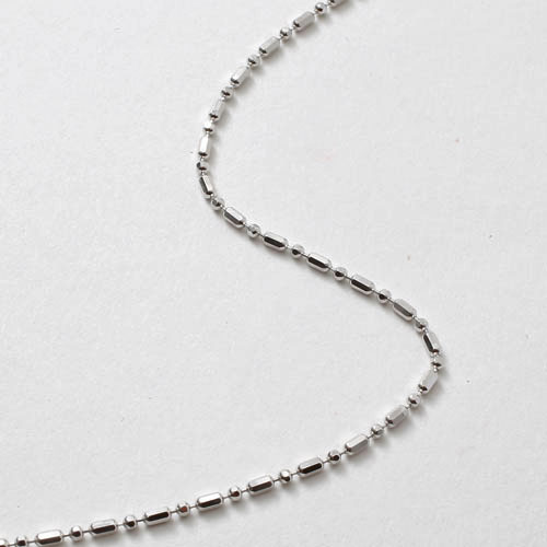 18金 ホワイトゴールド ネックレス カットボール チェーン フリーアジャスター　0065-NG07