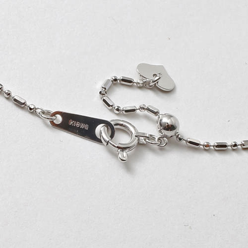 18金 ホワイトゴールド ネックレス カットボール チェーン フリーアジャスター　0065-NG07