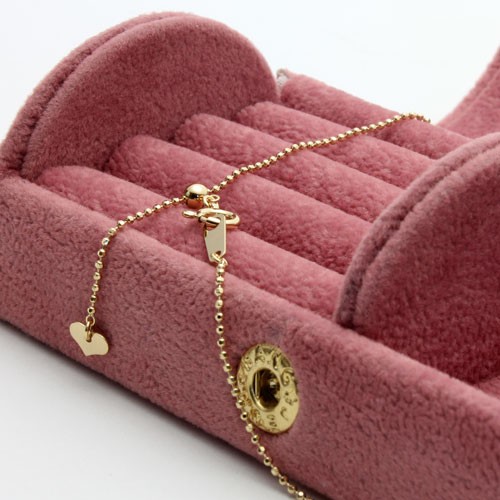 【K18刻印入り】18金 ネックレス 8面カットボール チェーン 45cm フリーサイズ K18