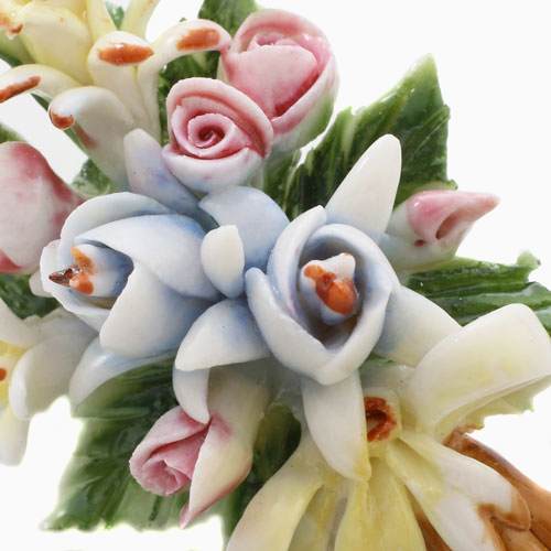 送料無料】イタリア製 カポディモンテ焼き ペンダント ブローチ 2WAY